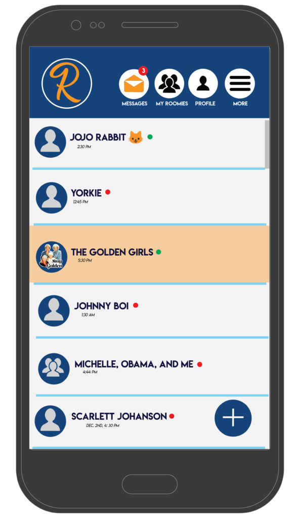 messages tab mockup